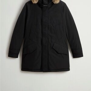 Woolrich Black Men's polar high collar fur parka NWT